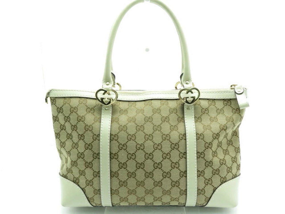 Gucci Lovely Tote GG Canvas Beige Cream Ivory White Handbag